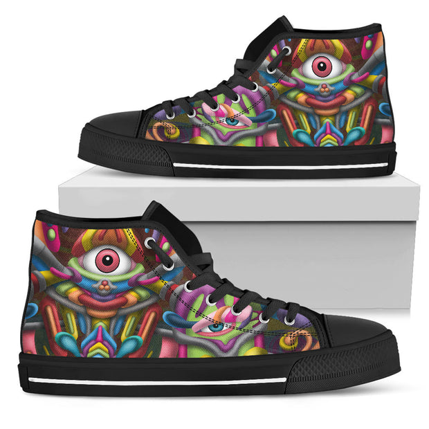 DMT Psychedelic Art hightop shoes by Ayjay
