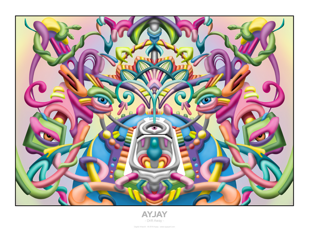Drift Away - Psychedelic Art Print - Ayjay Art 