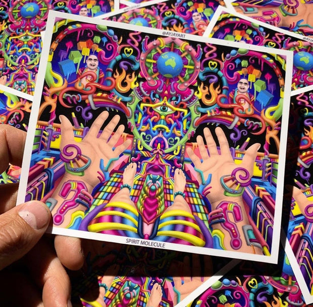 Spirit Molecule - Psychedelic Art Sticker - Ayjay Art 