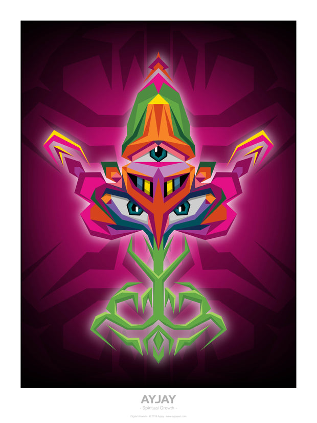 Spiritual Growth - Psychedelic Art Print - Ayjay Art 
