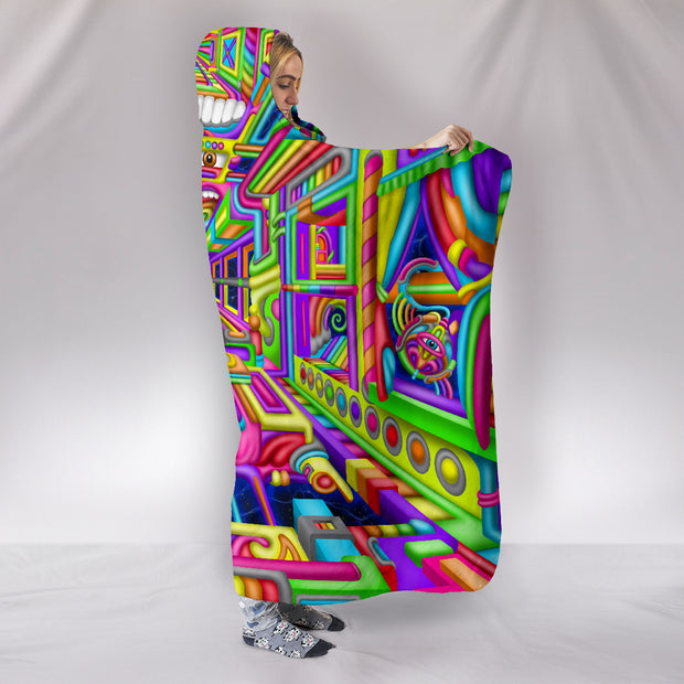 Cosmic Corridors - Hooded Blanket