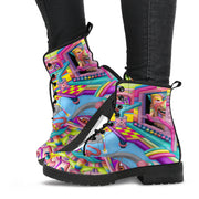 Psychedelic DMT art Vegan Boots by Ayjay