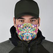 DMT Art Psychedelic Face Mask by Ayjay