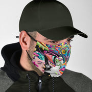 Psychedelic DMT art face masks by Ayjay Art