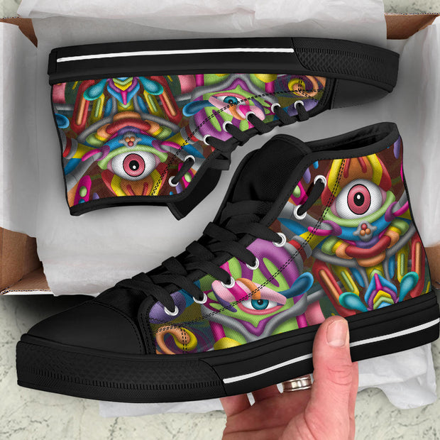 DMT Psychedelic Art hightop shoes by Ayjay