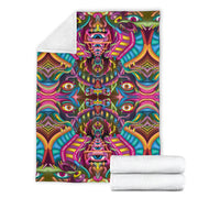 Psychedelic DMT art Blanket by Ayjay